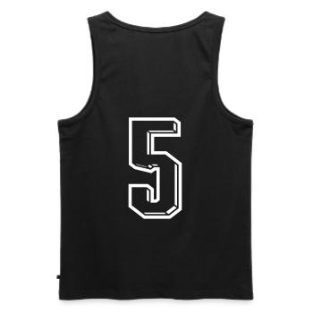 5 Jahre Trikot Nummer 5 - Zahl FÜNF Rückennummer - Männer Premium Bio Tank Top - Schwarz - Hinten - AI Model Male 178 light (178cm)