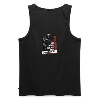 Feuerwehr - Dann kamen wir - Männer Premium Bio Tank Top - Schwarz - Hinten - AI Model Male 178 light (178cm)