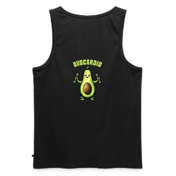 Avocardio - exotische Fitness-Frucht - Männer Premium Bio Tank Top - Schwarz - Hinten - AI Model Male 178 light (178cm)