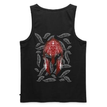 Spartaner Helm Adlerfedern - Männer Premium Bio Tank Top - Schwarz - Hinten - AI Model Male 178 light (178cm)