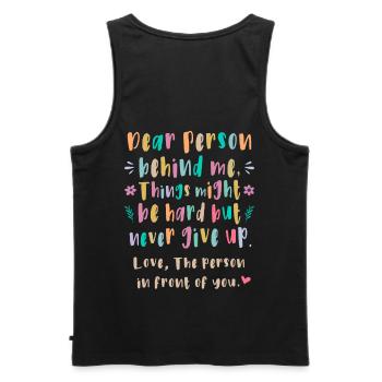 Liebe Person hinter mir Es könnte schwierig werden - Männer Premium Bio Tank Top - Schwarz - Hinten - AI Model Male 178 light (178cm)