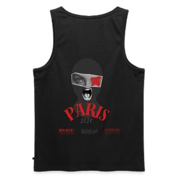 Paris est.2020 - Débardeur bio Premium Homme - noir - Dos - AI Model Male 178 light (178cm)