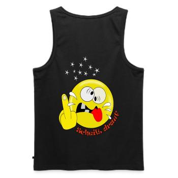 Funny fun - Men's Premium Organic Tank Top - black - Back - AI Model Male 178 light (178cm)