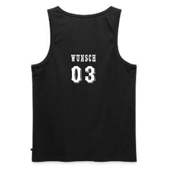 wunsch 03 - Männer Premium Bio Tank Top - Schwarz - Hinten - AI Model Male 178 light (178cm)