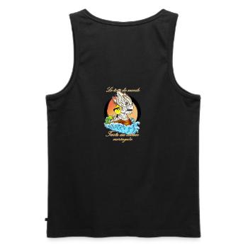 Zitronen-Baiser-Torte - Männer Premium Bio Tank Top - Schwarz - Hinten - AI Model Male 178 light (178cm)