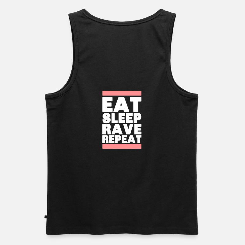 eat sleep rave repeat - Männer Premium Bio Tank Top - Schwarz