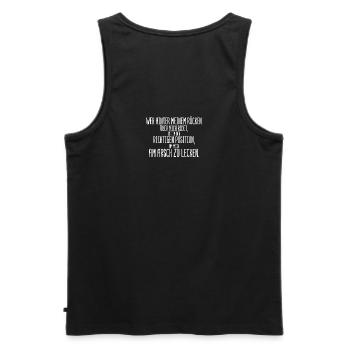 Wer hinter meinem Rücken redet, kann mich mal - Männer Premium Bio Tank Top - Schwarz - Hinten - AI Model Male 178 light (178cm)