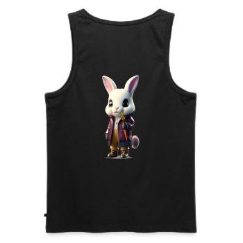 Easter , Easter Cool Anime Easter - Men's Premium Organic Tank Top - black - Back - AI Model Male 178 light (178cm)