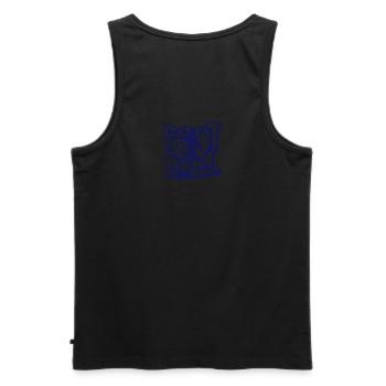 TAG FUßBALL H - Männer Premium Bio Tank Top - Schwarz - Hinten - AI Model Male 178 light (178cm)