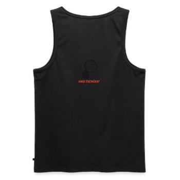 Moto T-shirt drôle motocyclistes cadeau - Débardeur bio Premium Homme - noir - Dos - AI Model Male 178 light (178cm)