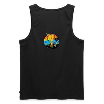 RetkuOriginals - WastedSummer - Männer Premium Bio Tank Top - Schwarz - Hinten - AI Model Male 178 light (178cm)