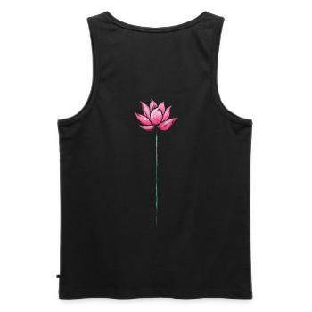 Rosa Lotusblüte Zen Calm Yoga und Meditation Kunst - Männer Premium Bio Tank Top - Schwarz - Hinten - AI Model Male 178 light (178cm)