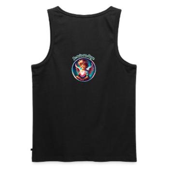 Ich bin ein Engel - Männer Premium Bio Tank Top - Schwarz - Hinten - AI Model Male 178 light (178cm)