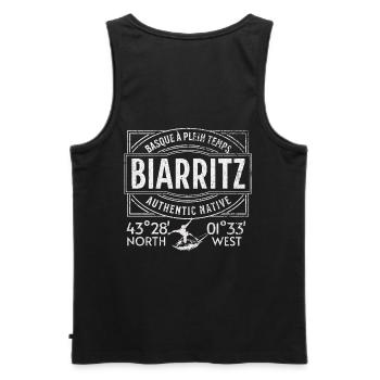 Authentischer Ureinwohner von Biarritz - Männer Premium Bio Tank Top - Schwarz - Hinten - AI Model Male 178 light (178cm)