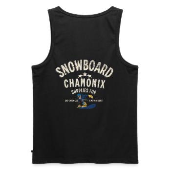 Chamonix snowboarding - Men's Premium Organic Tank Top - black - Back - AI Model Male 178 light (178cm)