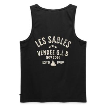 Les Sables Vendée GLB 2024 - Männer Premium Bio Tank Top - Schwarz - Hinten - AI Model Male 178 light (178cm)