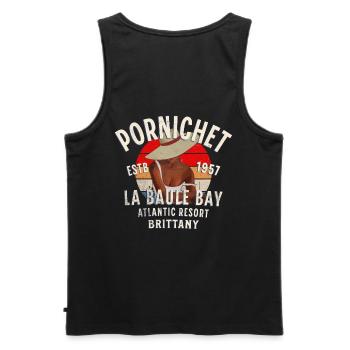 Glamorous Pornichet - Men's Premium Organic Tank Top - black - Back - AI Model Male 178 light (178cm)
