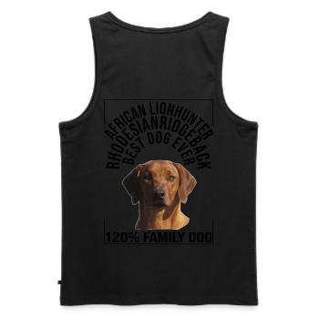 Rhodesian Ridgeback "Chien De Famille" - Débardeur bio Premium Homme - noir - Dos - AI Model Male 178 light (178cm)