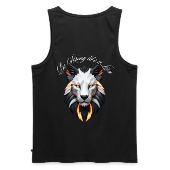 Soyez fort comme un lion - Débardeur bio Premium Homme - noir - Dos - AI Model Male 178 light (178cm)