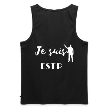 Personnalité ESTP - Débardeur bio Premium Homme - noir - Dos - AI Model Male 178 light (178cm)