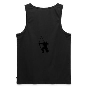 Longbow Archer kneeling stance - Männer Premium Bio Tank Top - Schwarz - Hinten - AI Model Male 178 light (178cm)