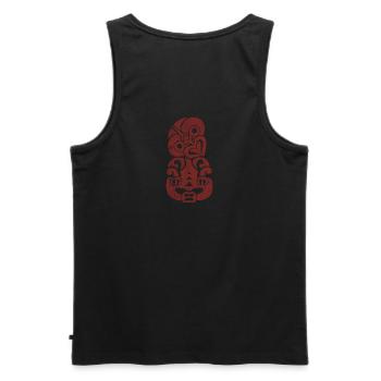 Maori tattoo Hei Tiki fertility red - Men's Premium Organic Tank Top - black - Back - AI Model Male 178 light (178cm)
