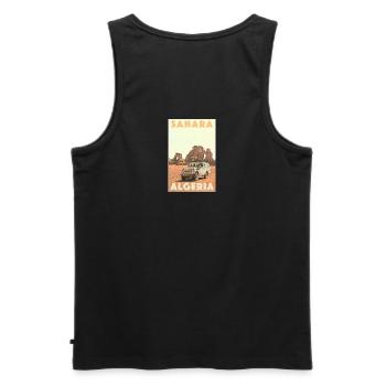 4x4 Fahrzeug in der Sahara - Männer Premium Bio Tank Top - Schwarz - Hinten - AI Model Male 178 light (178cm)
