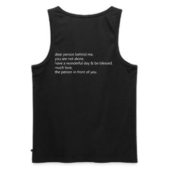 Dear Person behind me - Männer Premium Bio Tank Top - Schwarz - Hinten - AI Model Male 178 light (178cm)