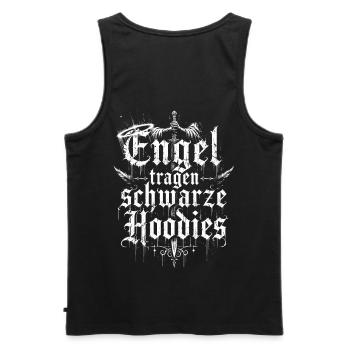 Gotische Schrift Ornament Hoodie - Männer Premium Bio Tank Top - Schwarz - Hinten - AI Model Male 178 light (178cm)