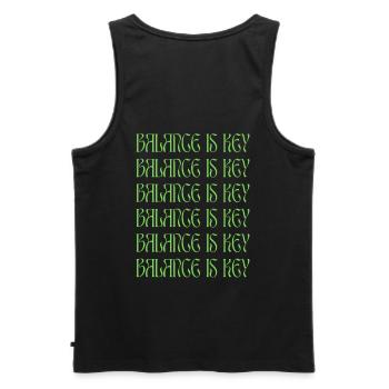 BALANCE IS KEY (green) - Men's Premium Organic Tank Top - black - Back - AI Model Male 178 light (178cm)