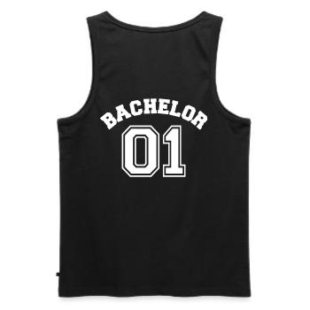 Bachelor 01 - Débardeur bio Premium Homme - noir - Dos - AI Model Male 178 light (178cm)