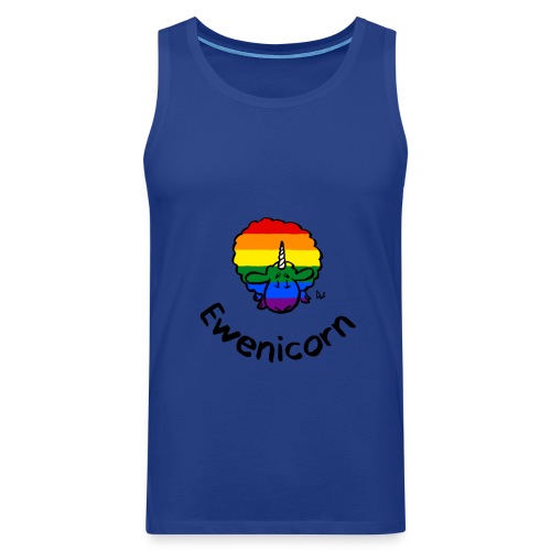 Rainbow Ewenicorn - se on yksisarvinen lammas! (Text) - Miesten premium hihaton paita