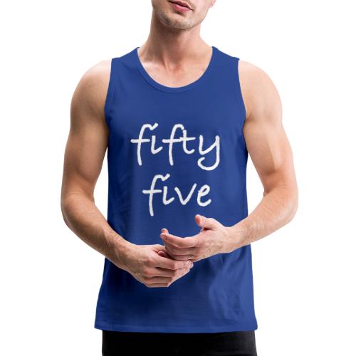 Fiftyfive -teksti valkoisena kahdessa rivissä - Miesten premium hihaton paita