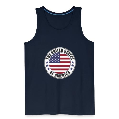 Amerikan yhdysvallat - Yhdysvaltain lipun tunnus - Miesten premium hihaton paita