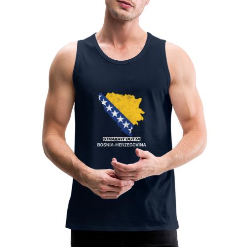 Straight Outta Bosnia and Herzegovina country map - Men's Premium Tank Top
