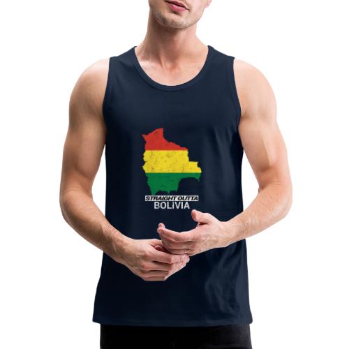 Straight Outta Bolivia country map & flag - Men's Premium Tank Top