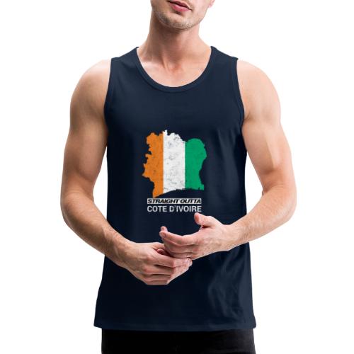 Straight Outta Cote d Ivoire country map & flag - Men's Premium Tank Top