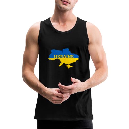 Ukraine Karte Blau Gelb Support & Solidarität - Männer Premium Tank Top