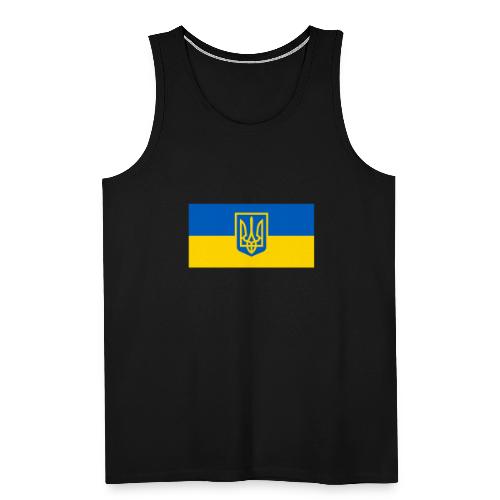 Ukraine Wappen auf Blau Gelb Flagge - Männer Premium Tank Top