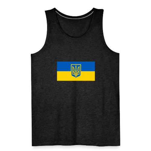 Ukraine Wappen auf Blau Gelb Flagge - Männer Premium Tank Top