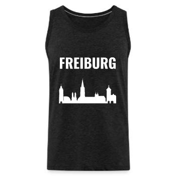 Freiburg Skyline-Collage - Männer Premium Bio Tank Top - Anthrazit - Vorne - AI Model Male 185 dark (185cm)