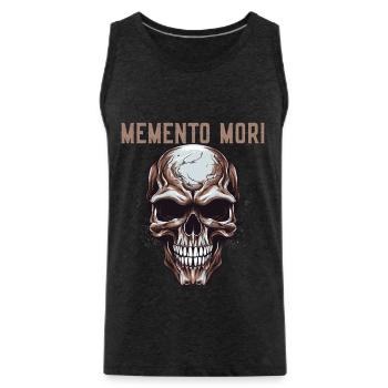 Memento Mori - Men's Premium Organic Tank Top - charcoal grey - Front - Alexander (188cm)