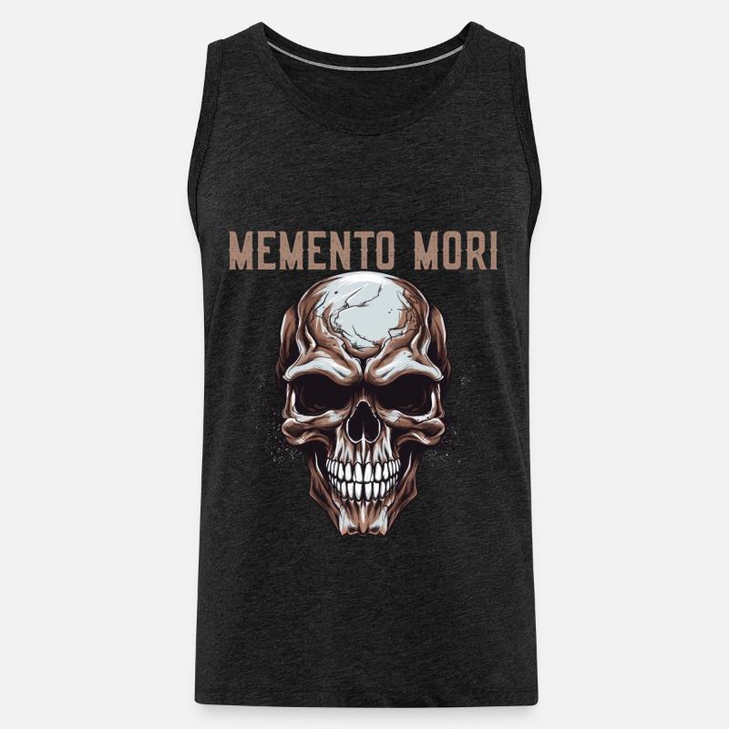 Memento Mori - Men's Premium Organic Tank Top - charcoal grey