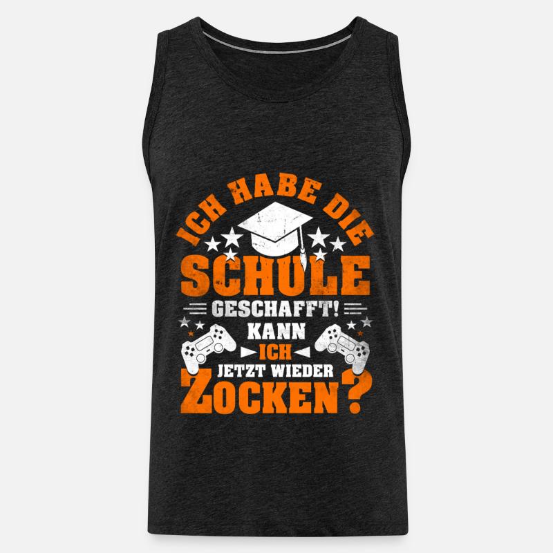 Abitur Abschluss Grundschule Realschule Geschenk - Männer Premium Bio Tank Top - Anthrazit