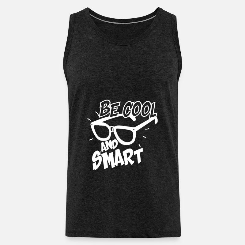 Be Cool And Smart No.8 - Männer Premium Bio Tank Top - Anthrazit