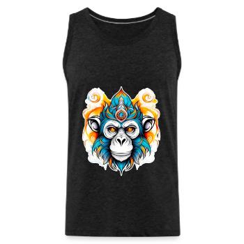 Affe Stencil - Männer Premium Bio Tank Top - Anthrazit - Vorne - Alexander (188cm)