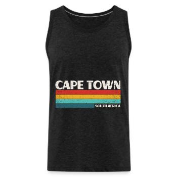 Le Cap Afrique du Sud Vintage Rétro 70s Le Cap - Débardeur bio Premium Homme - charbon - Devant - Alexander (188cm)