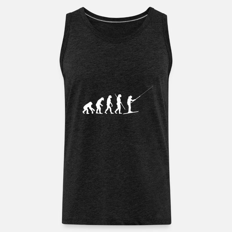 SKI EVOLUTION SKILIFT WINTER URLAUB - Männer Premium Bio Tank Top - Anthrazit