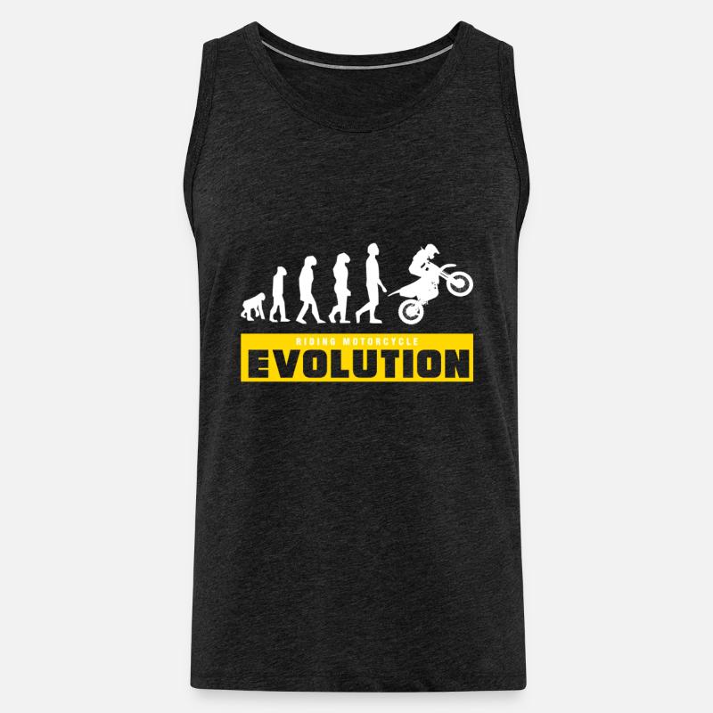 Riding Mototcycle Evolution - Männer Premium Bio Tank Top - Anthrazit