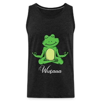 Auszeit Durchatmen Wusaaa Frosch - Männer Premium Bio Tank Top - Anthrazit - Vorne - AI Model Male 185 dark (185cm)